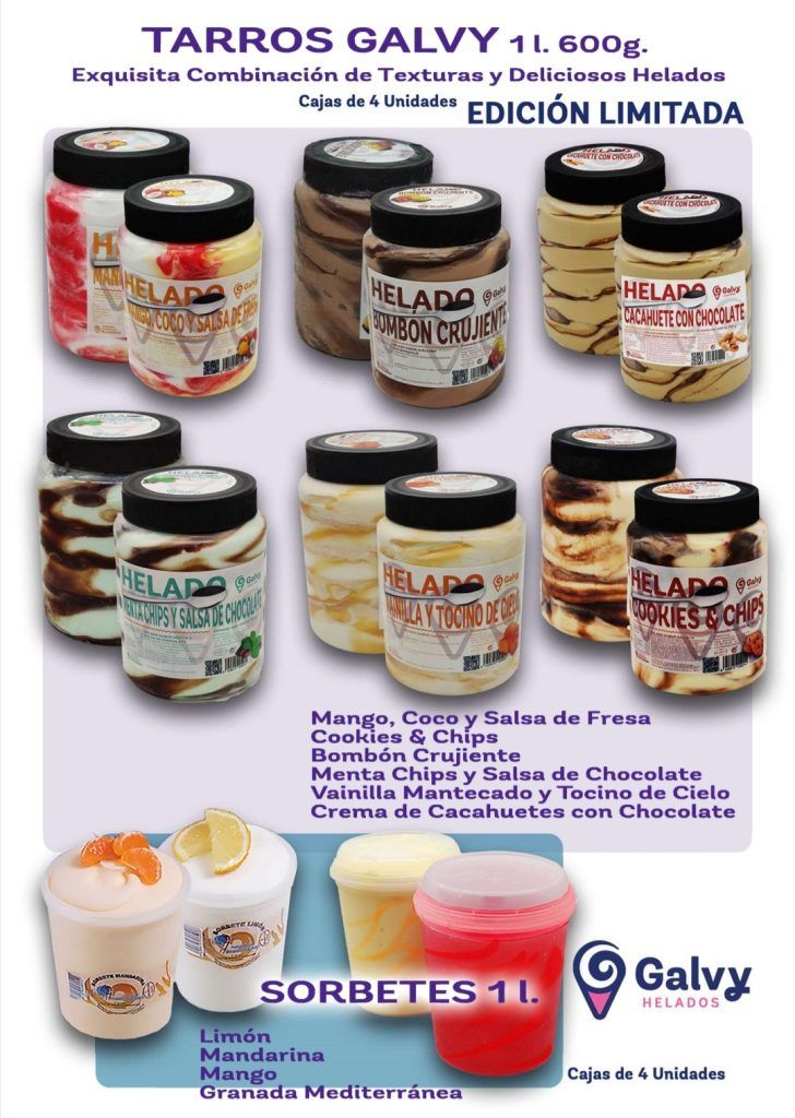 helados tarros y sorbetes